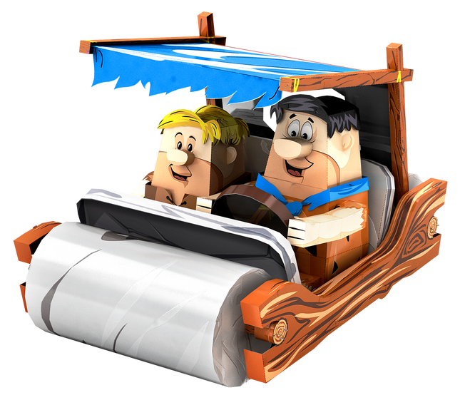 Premium Series The Flinstones Car Model Kit- left angled view