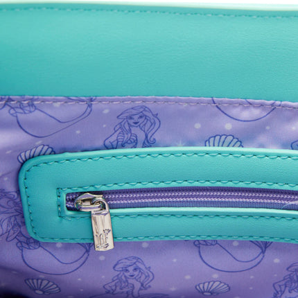 The Little Mermaid Princess Scenes Crossbody Bag- inside lining print
