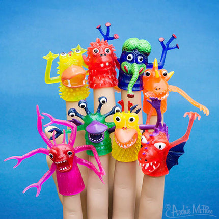 Monster Finger Puppet Deluxe- assortment on fingers