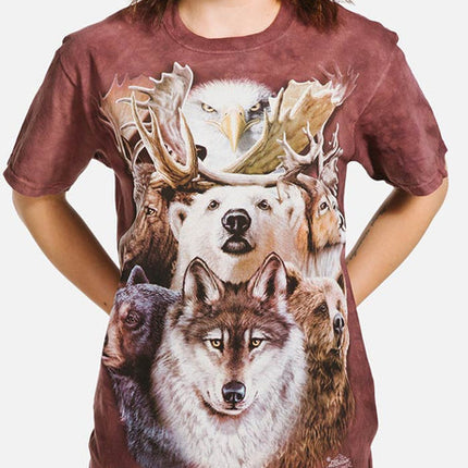 Northern Wildlife Collage Tee- worn by model