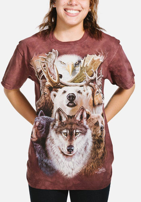 Northern Wildlife Collage Tee- worn by model