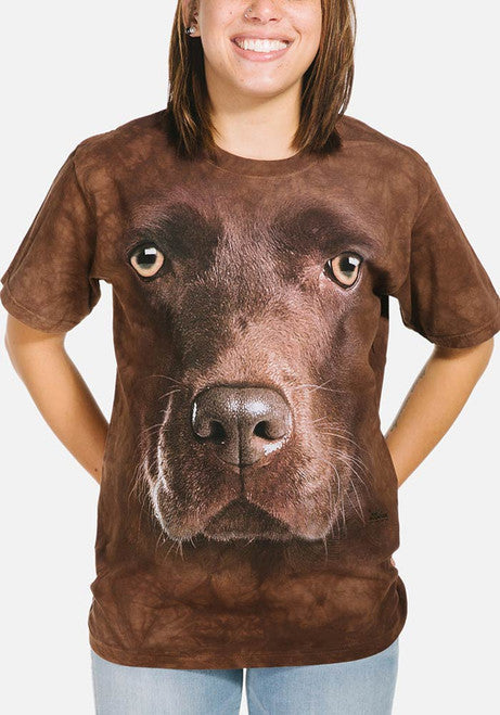 Chocolate Lab Face Tee- worn by model