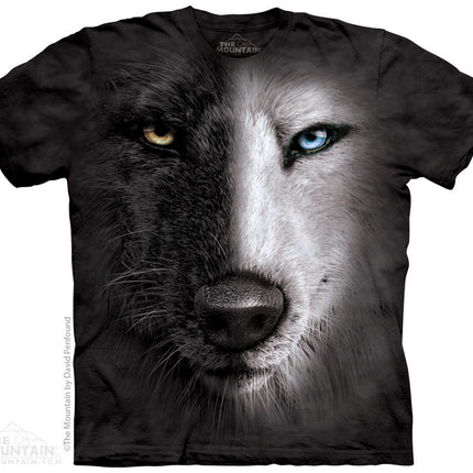 Black & White Wolf Face Tee