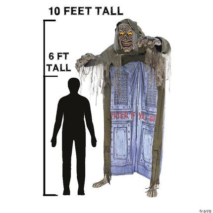 10' Animated Looming Ghoul Archway Prop- size comparison