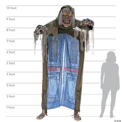 10' Animated Looming Ghoul Archway Prop- size comparison 2