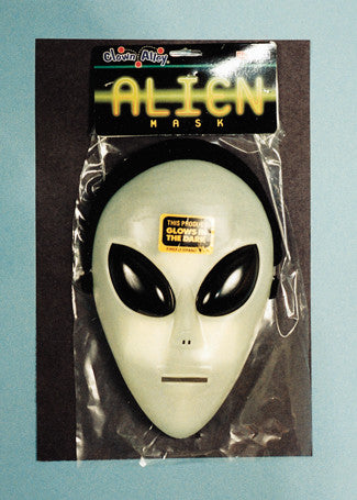 Glow in the Dark Alien mask with black eyes