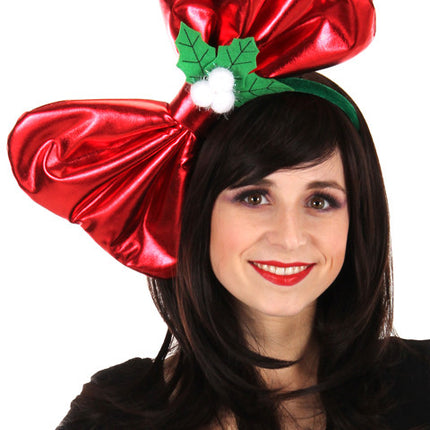 Giant Christmas Bow Headband- worn by model