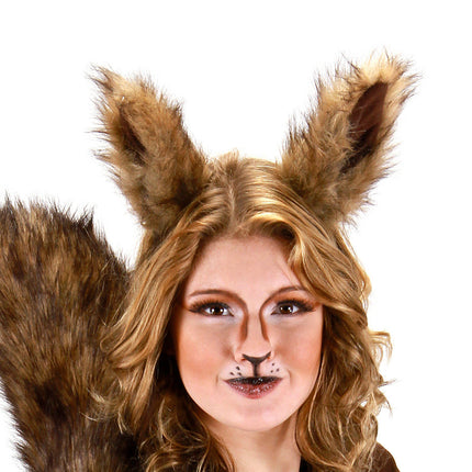 Deluxe Oversized Squirrel Ears Headband- worn by adult model