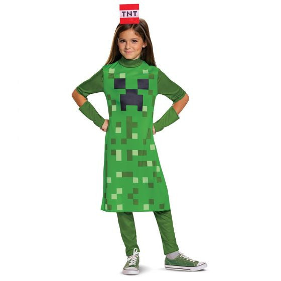 Minecraft Creeper Girl Classic Dress Costume- front view