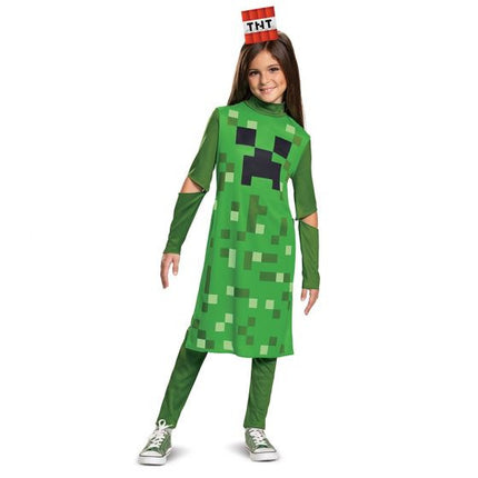 Minecraft Creeper Girl Classic Dress Costume- front view 2