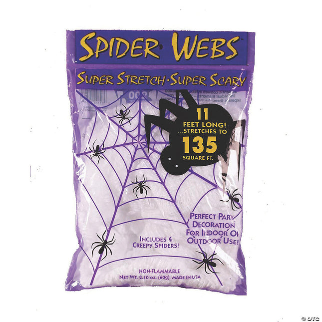 11' Stretchy White Spider Web