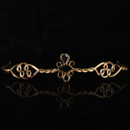 Antique Gold/Black Circlet Adjustable- on black background