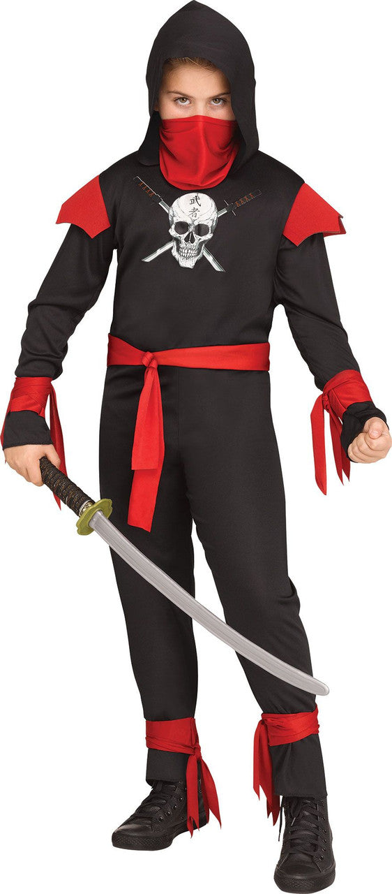 Black Skull Ninja Child Costume- front view