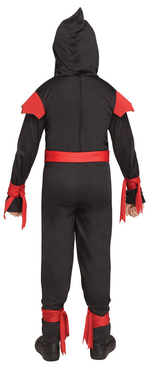 Black Skull Ninja Child Costume- back view