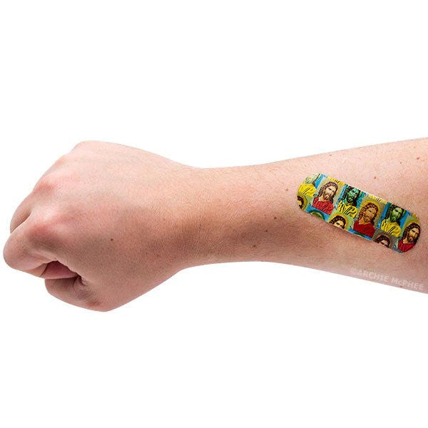 Jesus Bandages on arm