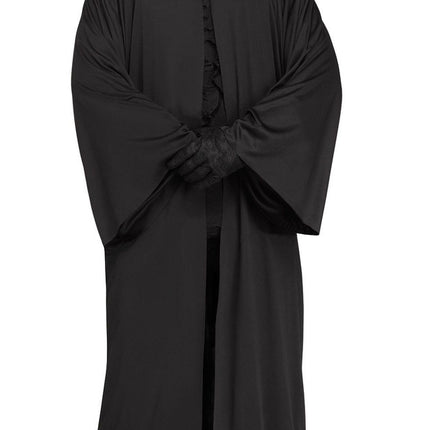 Black Hooded Robe- front view
