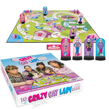 Crazy Cat Lady Board Game- board with game pieces