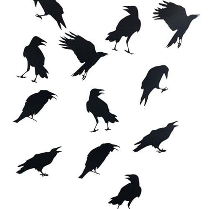 Crow Silhouette Stickers (12Pcs)