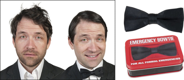 Emergency Bow Tie- bowtie with comparison photos 