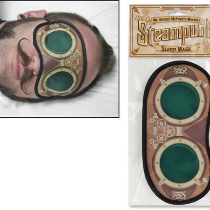 Steampunk Sleep Mask- worn and in package
