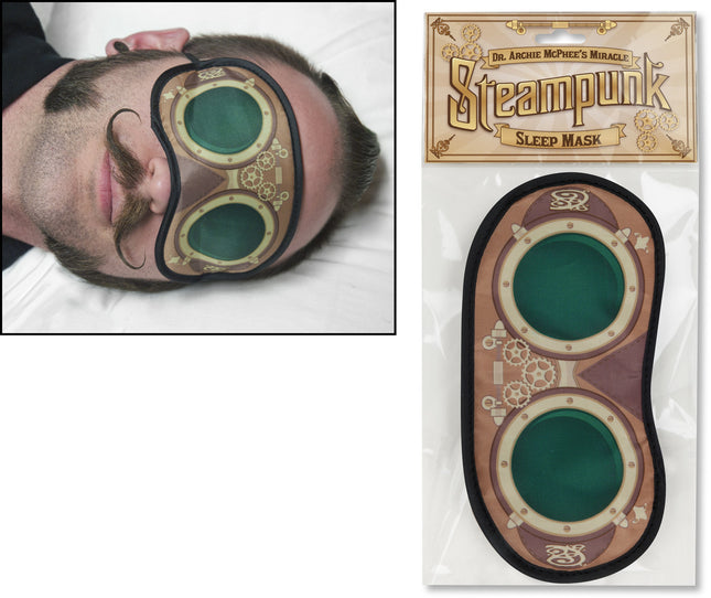 Steampunk Sleep Mask- worn and in package