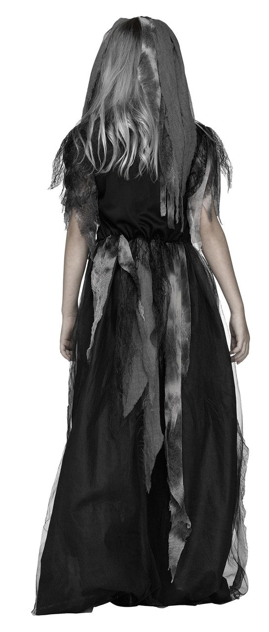 Cemetery Bride Child Costume- back view