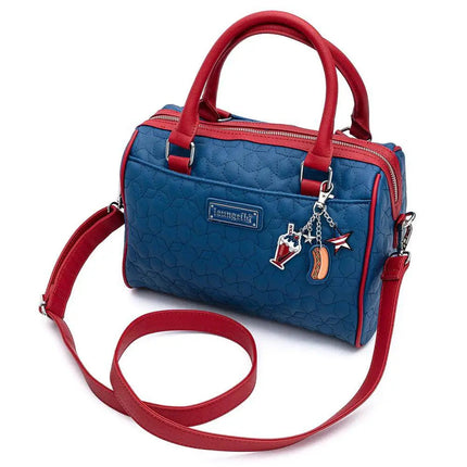 Quilted Americana Crossbody Bag- front view with strap