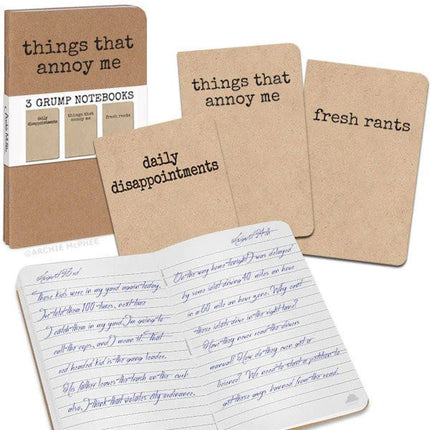 Grump Notebooks set of 3 detail