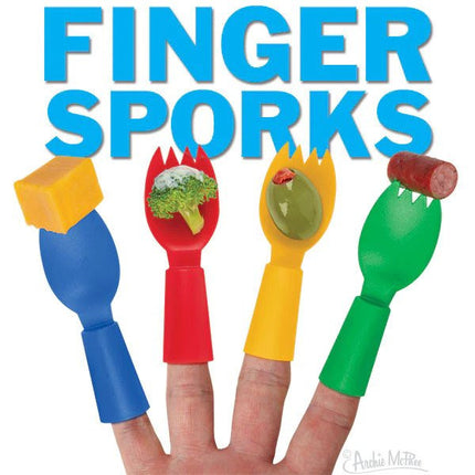 Finger sporks on fingers