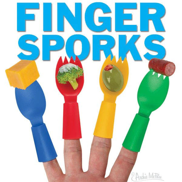 Finger sporks on fingers