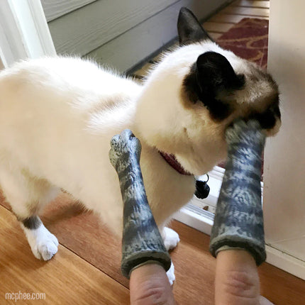 Cat Paw Finger Puppet- petting cat
