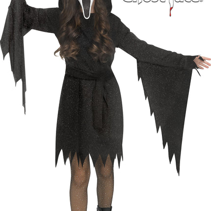 Glitter Black Ghost Face Child Costume