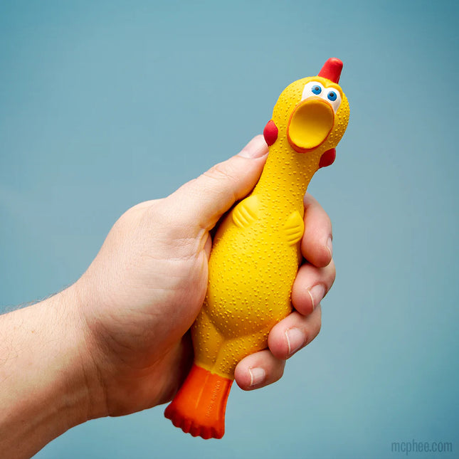 Stress Rubber Chicken- being held