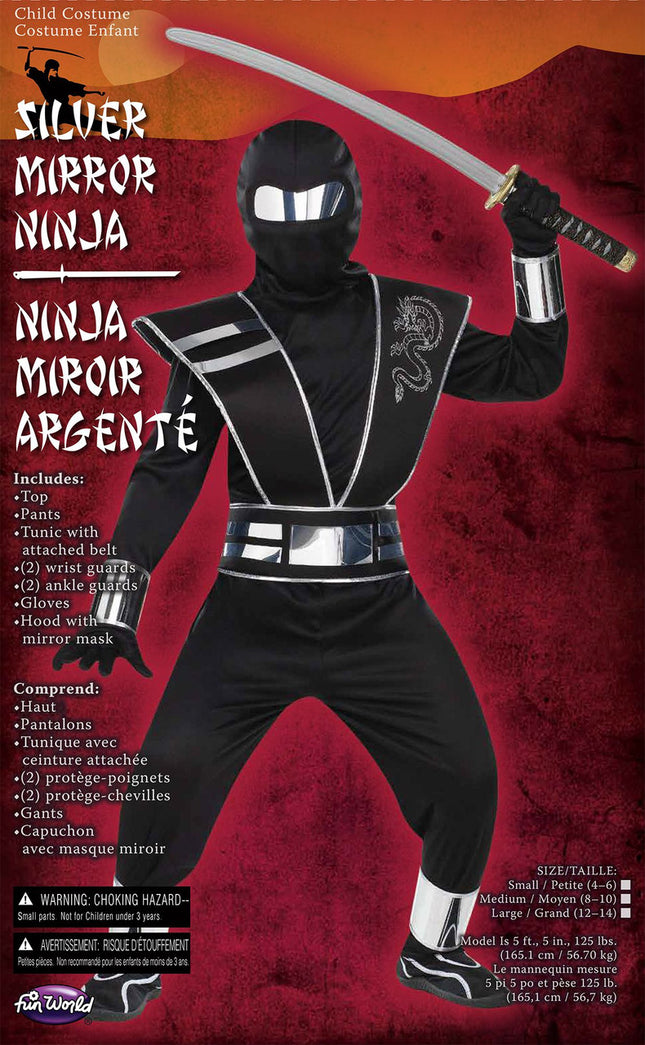 Silver Mirror Ninja Child Costume- packaging
