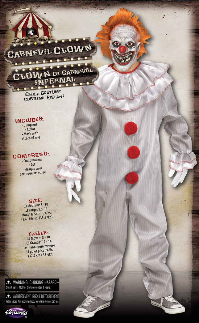 Boy's Carnevil Clown Costume- packaging