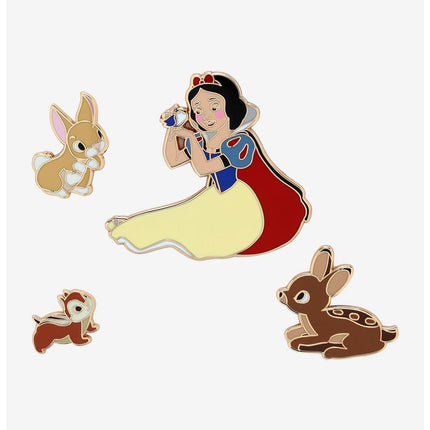 Snow White And Animals 4 Piece Pin Set- all pins