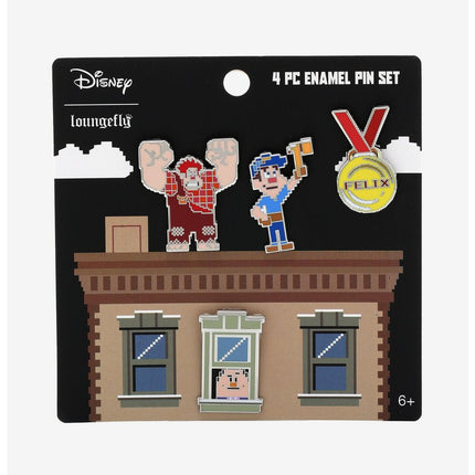 Wreck-It Ralph 4 Piece Pin Set- on packaging