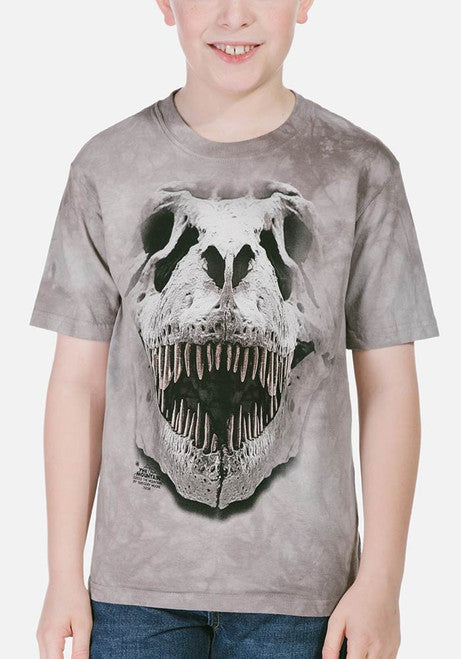 T-Rex Big Skull Child Tee- worn by model