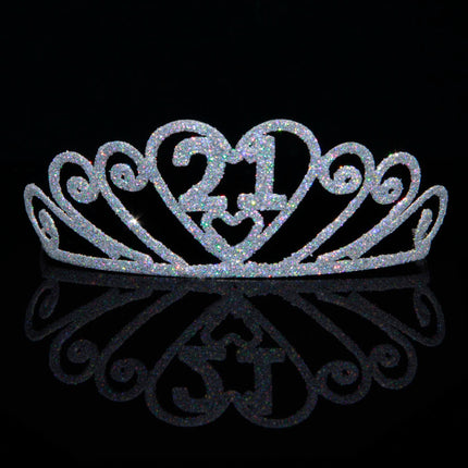 Silver "21" Sparkle Tiara