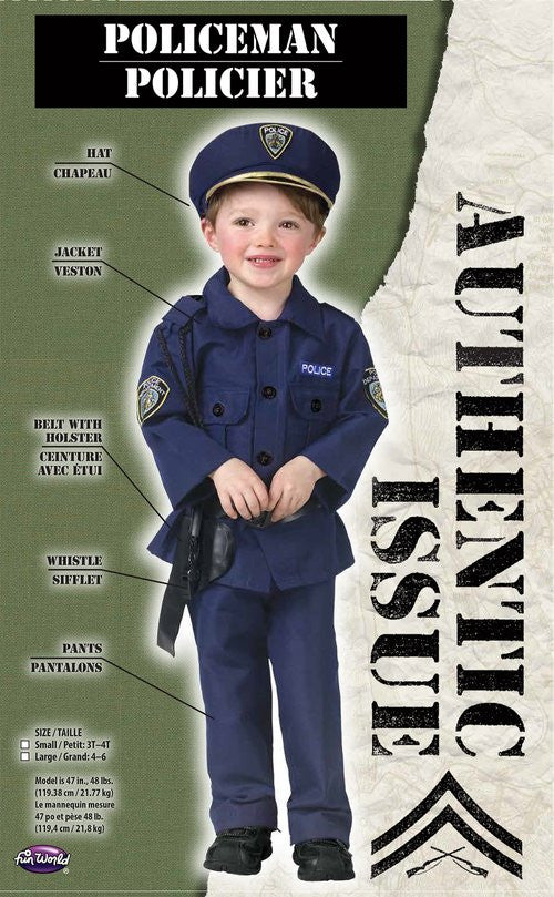 Policeman Toddler Costume- packaging