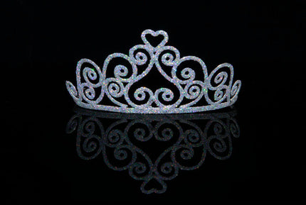 Silver Sparkle Heart Tiara