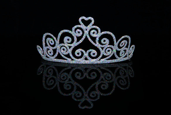 Silver Sparkle Heart Tiara