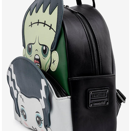 Universal Monsters Chibi Frankenstein And Bride Mini Backpack- side view