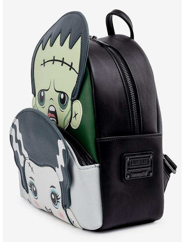 Universal Monsters Chibi Frankenstein And Bride Mini Backpack- side view