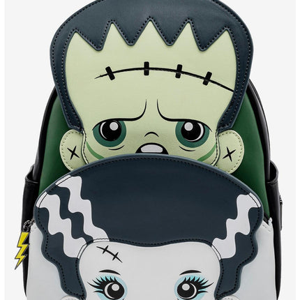 Universal Monsters Chibi Frankenstein And Bride Mini Backpack- front view