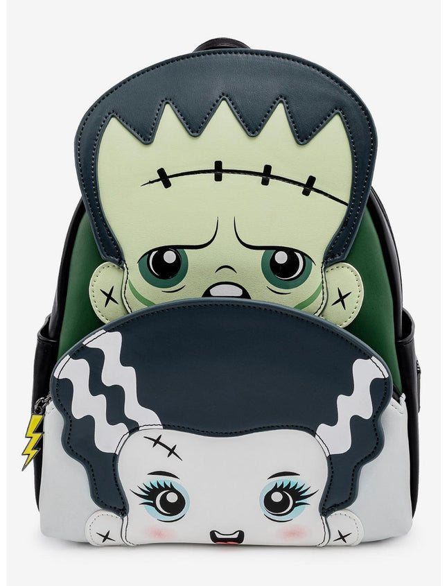 Universal Monsters Chibi Frankenstein And Bride Mini Backpack- front view