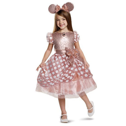 Rose Gold Minnie Deluxe Kids' Costume- front view