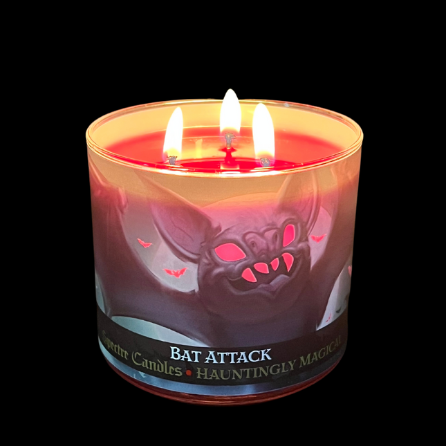 Bat Attack Color Changing Candle (15oz)- burning