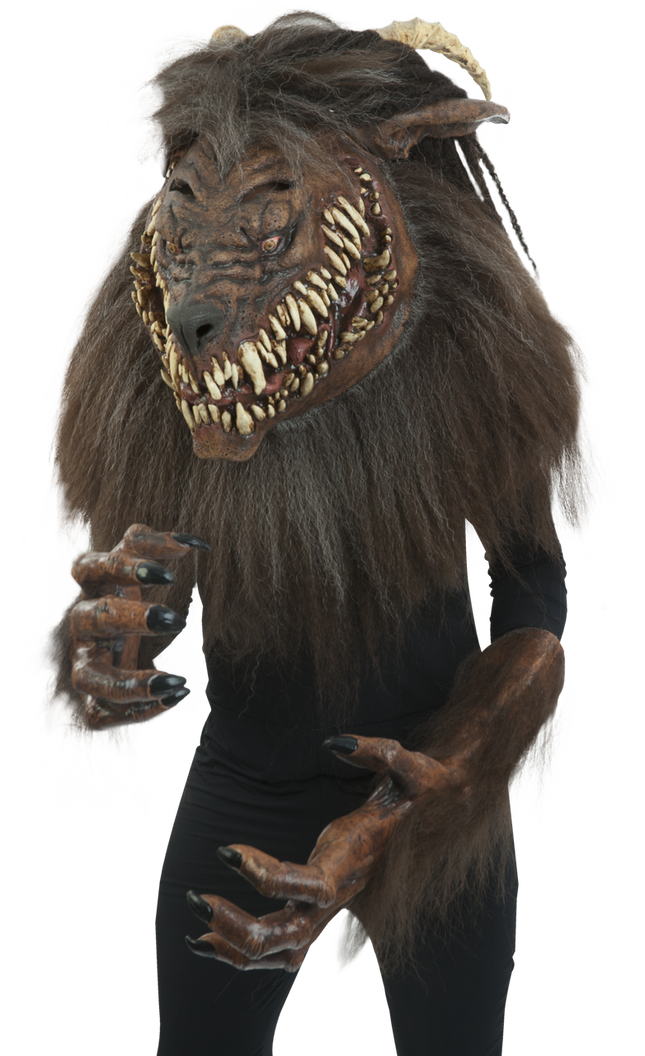 Snarling Werewolf Mask & Hands