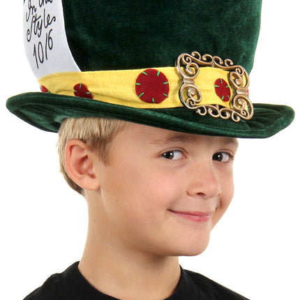 Kids Plush Mad Hatter Hat- worn by child model